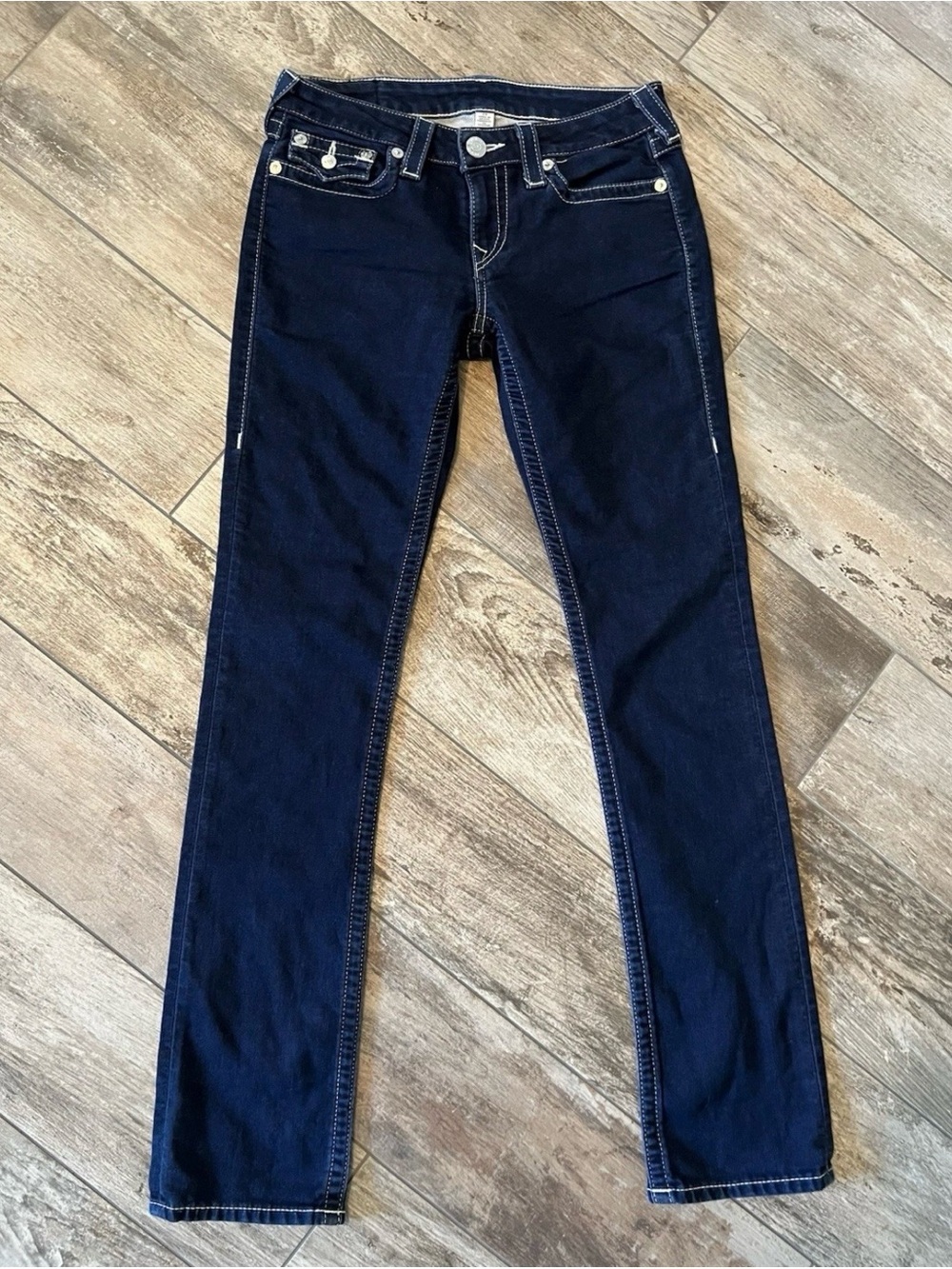 True Religion Jeans, Dark Blue Women's Slim Straight Jeans, Women’s Size 29